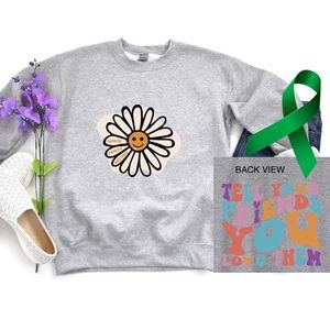 Mental health matters graphic crewneck raglan sweatshirt size XL